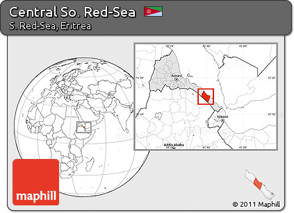 Blank Location Map of Central So. Red-Sea, highlighted country