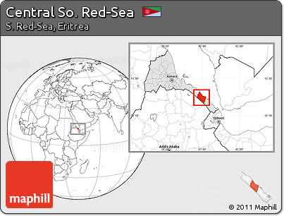 Blank Location Map of Central So. Red-Sea, highlighted country