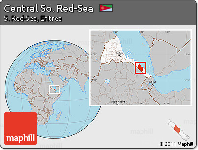 Gray Location Map of Central So. Red-Sea, highlighted country