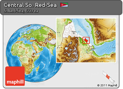 Physical Location Map of Central So. Red-Sea, highlighted country