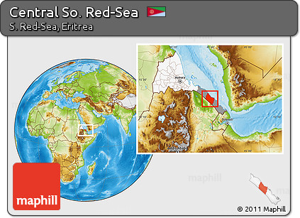 Physical Location Map of Central So. Red-Sea, highlighted country, highlighted parent region
