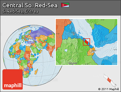 Political Location Map of Central So. Red-Sea