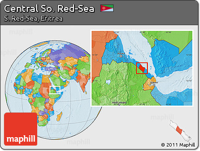 Political Location Map of Central So. Red-Sea