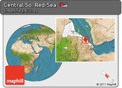 Satellite Location Map of Central So. Red-Sea, highlighted country