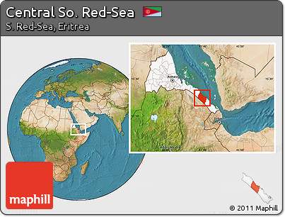 Satellite Location Map of Central So. Red-Sea, highlighted country