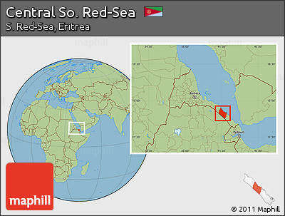 Savanna Style Location Map of Central So. Red-Sea, within the entire country