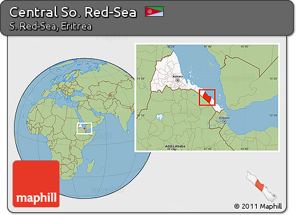 Savanna Style Location Map of Central So. Red-Sea, highlighted country