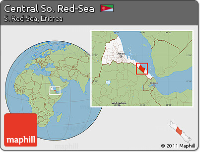 Savanna Style Location Map of Central So. Red-Sea, highlighted country