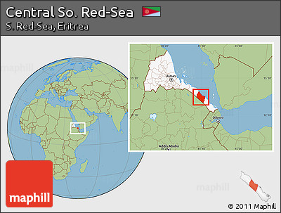Savanna Style Location Map of Central So. Red-Sea, highlighted country