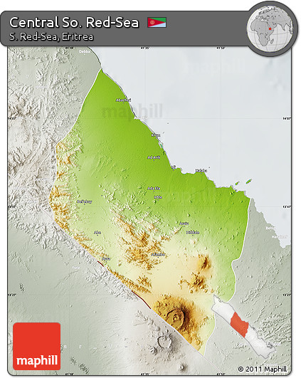 Physical Map of Central So. Red-Sea, lighten, semi-desaturated