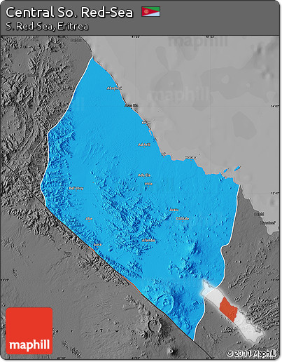 Political Map of Central So. Red-Sea, darken, desaturated