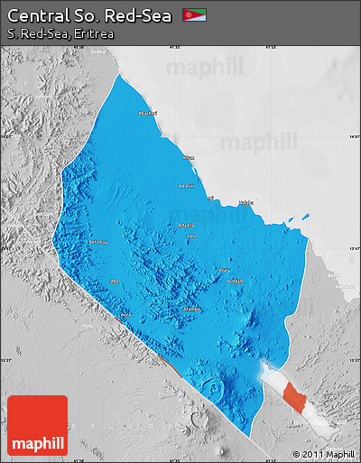 Political Map of Central So. Red-Sea, lighten, desaturated