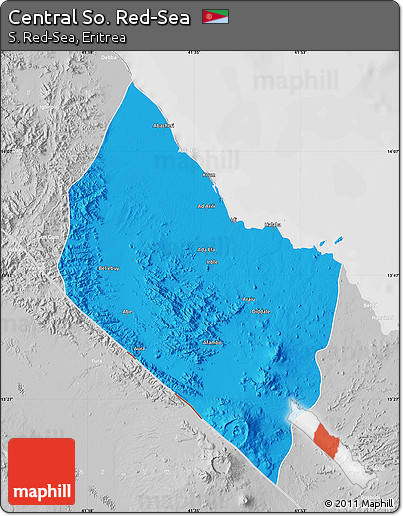 Political Map of Central So. Red-Sea, lighten, desaturated