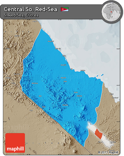 Political Map of Central So. Red-Sea, semi-desaturated