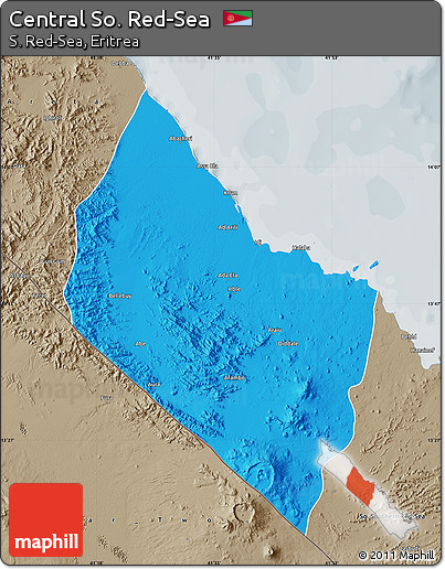 Political Map of Central So. Red-Sea, semi-desaturated