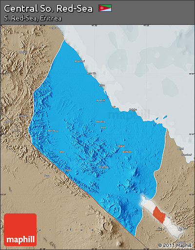Political Map of Central So. Red-Sea, semi-desaturated