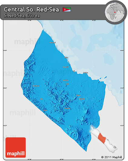 Political Map of Central So. Red-Sea, single color outside