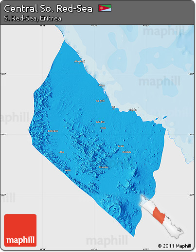 Political Map of Central So. Red-Sea, single color outside