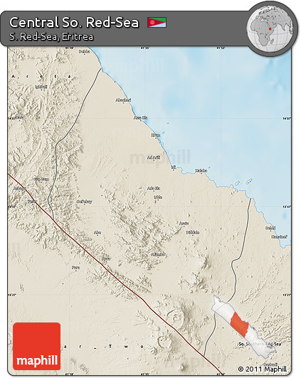 Shaded Relief Map of Central So. Red-Sea