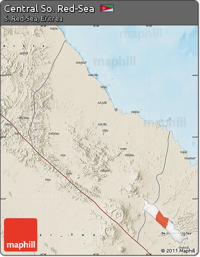 Shaded Relief Map of Central So. Red-Sea