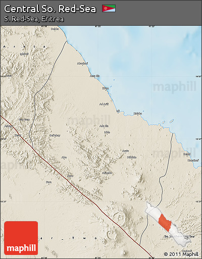Shaded Relief Map of Central So. Red-Sea