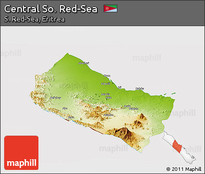 Physical Panoramic Map of Central So. Red-Sea, cropped outside