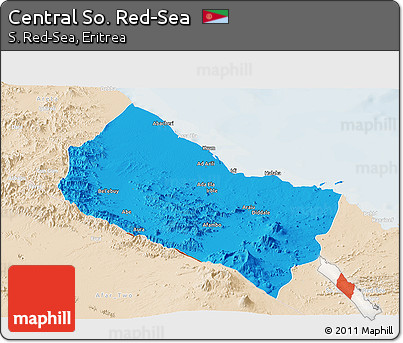 Political Panoramic Map of Central So. Red-Sea, lighten
