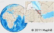 Shaded Relief Location Map of None, highlighted country, highlighted parent region