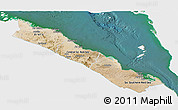 Satellite Panoramic Map of S. Red-Sea, single color outside