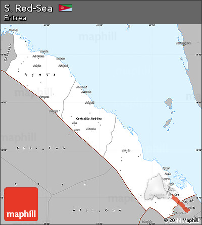 Gray Simple Map of S. Red-Sea