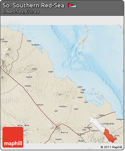 Shaded Relief 3D Map of So. Southern Red-Sea