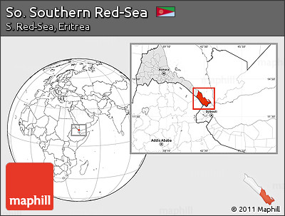 Blank Location Map of So. Southern Red-Sea, highlighted country