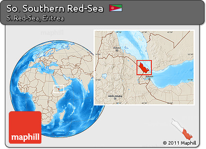 Shaded Relief Location Map of So. Southern Red-Sea