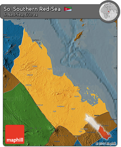 Political Map of So. Southern Red-Sea, darken