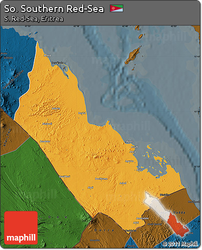 Political Map of So. Southern Red-Sea, darken