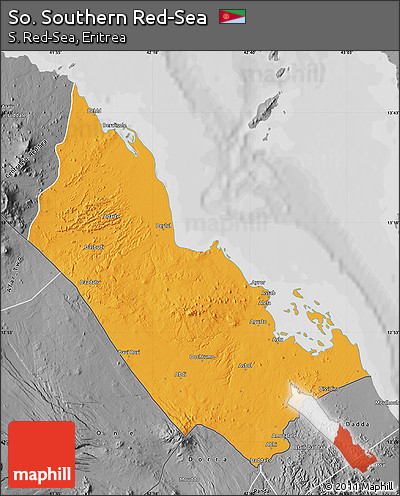 Political Map of So. Southern Red-Sea, desaturated
