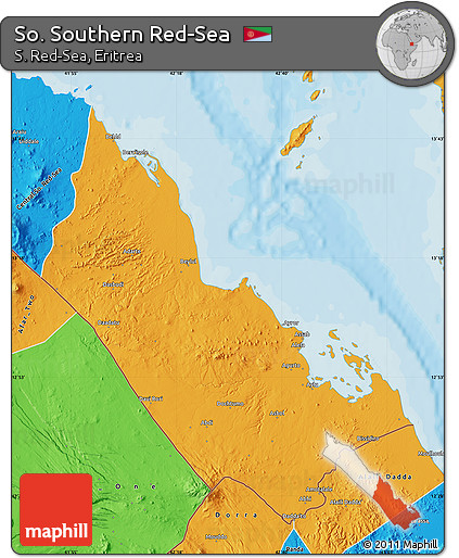 Political Map of So. Southern Red-Sea