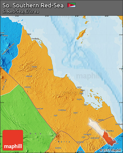 Political Map of So. Southern Red-Sea