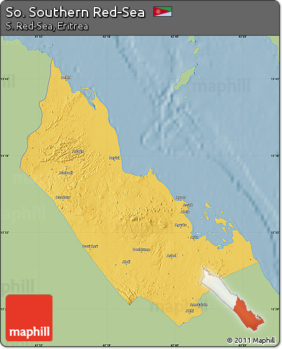 Savanna Style Map of So. Southern Red-Sea, single color outside
