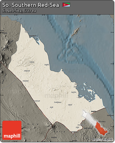 Shaded Relief Map of So. Southern Red-Sea, darken