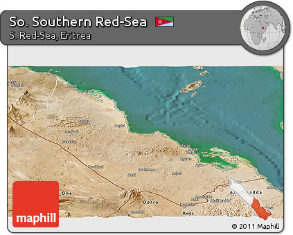 Satellite Panoramic Map of So. Southern Red-Sea