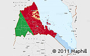Flag Simple Map of Eritrea, single color outside, borders and labels, flag rotated