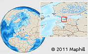 Shaded Relief Location Map of Keila