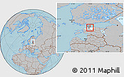 Gray Location Map of Maardu, highlighted parent region, hill shading