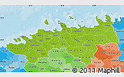 Physical Map of Harju, political shades outside