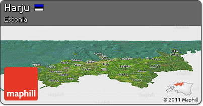 Satellite Panoramic Map of Harju, single color outside