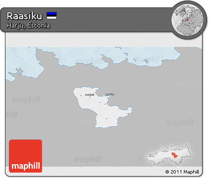 Gray 3D Map of Raasiku, single color outside