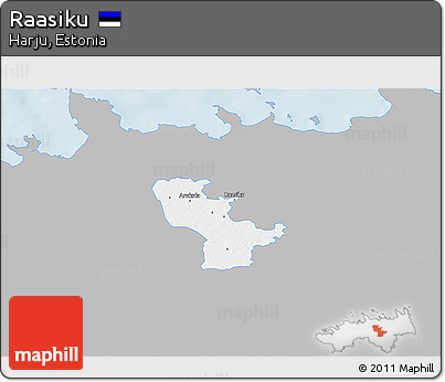 Gray 3D Map of Raasiku, single color outside