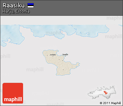 Shaded Relief 3D Map of Raasiku, single color outside