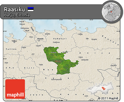Satellite Map of Raasiku, shaded relief outside